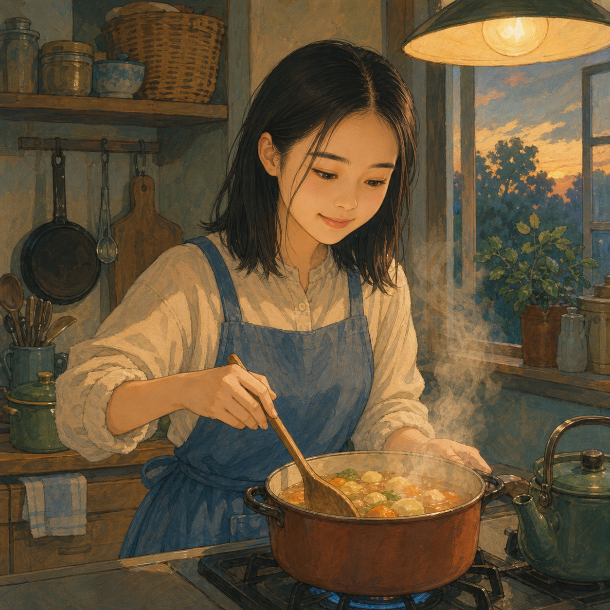 Beat 7 — early evening, cooking